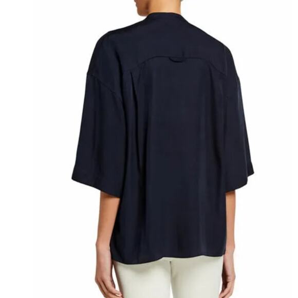 Vince Silk Blend Utility Shirt blue Sz S - Picture 2 of 9